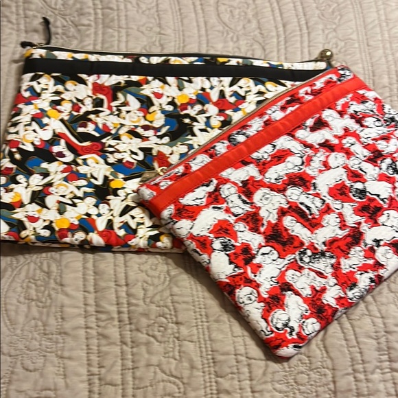 Carolina Herrera Handbags - Carolina Herrera Red and White Floral Pouch Set. One with doggies.